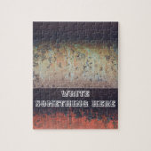 Abstract roodbruine roestroestvrij legpuzzel (Verticaal)