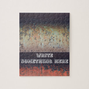 Abstract roodbruine roestroestvrij legpuzzel