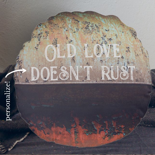 Abstract roodbruine roestroestvrij rond kussen (Creator heeft geüpload)