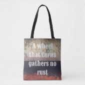 Abstract roodbruine roestroestvrij tote bag (Voorkant)