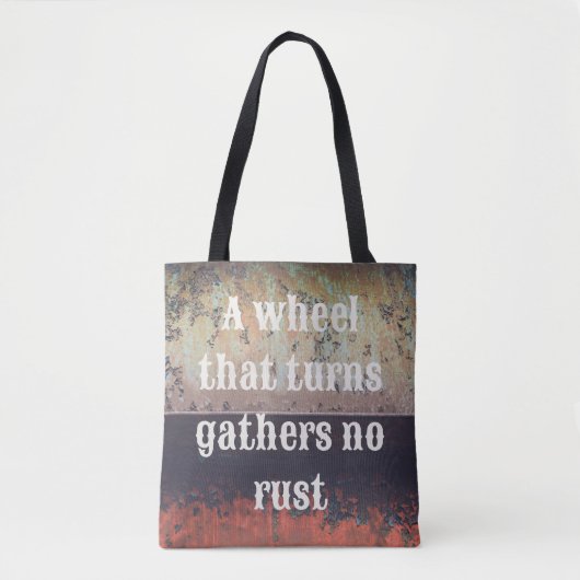 Abstract roodbruine roestroestvrij tote bag (Voorkant)