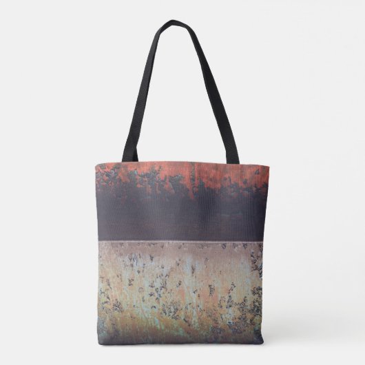 Abstract roodbruine roestroestvrij tote bag (Achterkant)