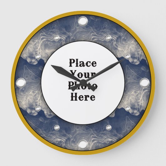 Abstract Rook Lijst Uw fotowandklok Grote Klok (Voorkant)