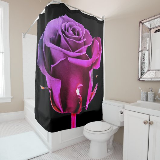 Abstract roos douchegordijn (In situ)
