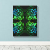 Abstract Roos Fantasy Flower Canvas Afdruk (Insitu (Houten vloer))