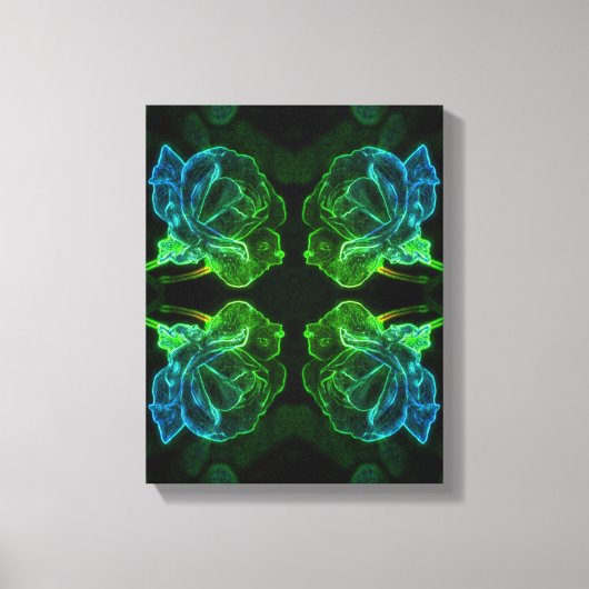 Abstract Roos Fantasy Flower Canvas Afdruk (Voorkant)