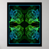 Abstract Roos Fantasy Flower Poster (Voorkant)