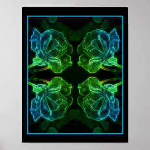 Abstract Roos Fantasy Flower Poster
