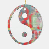 Abstract Roos Floral Yin Yang Keramisch Ornament (Links)