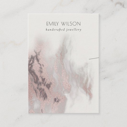 Abstract Roos Gold Agate Ketting Band display Visitekaartje (Voorkant)