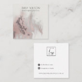 Abstract Roos Gold Agate Stud Earning Display Vierkante Visitekaartje (Voorkant / Achterkant)