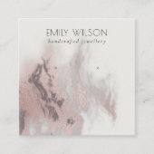 Abstract Roos Gold Agate Stud Earning Display Vierkante Visitekaartje (Voorkant)