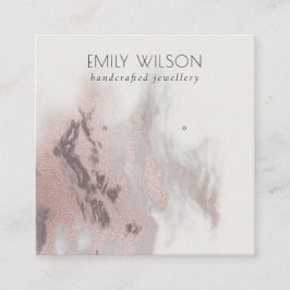 Abstract Roos Gold Agate Stud Earning Display Vierkante Visitekaartje