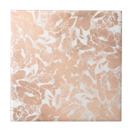 Abstract Roos Gold Floral Patroon Tegeltje