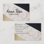 *~* Abstract Roos Gold Foil Geometric Block Visitekaartje (Voorkant / Achterkant)