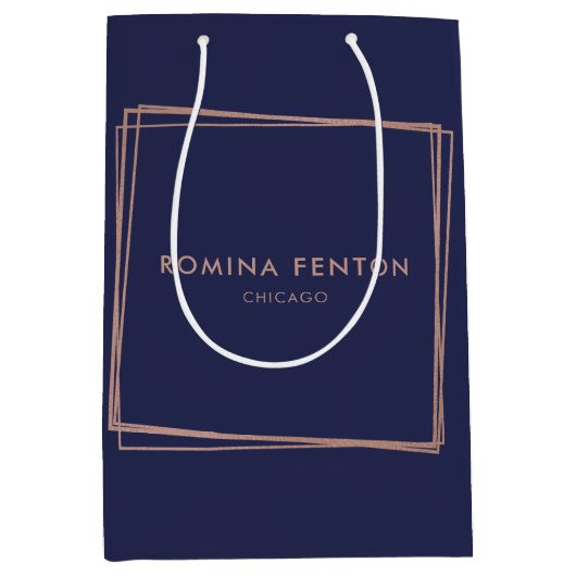 Abstract Roos Gold Foil Lijsten Moderne Profession Medium Cadeauzakje (Voorkant)