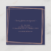 Abstract Roos Gold Foil Lijsten Moderne Profession Vierkante Visitekaartje (Achterkant)