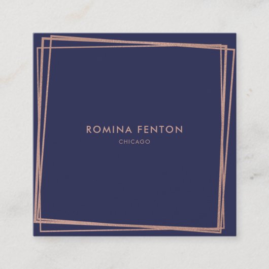 Abstract Roos Gold Foil Lijsten Moderne Profession Vierkante Visitekaartje (Voorkant)