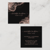 Abstract Roos Gold Glitter Black Visitekaartje (Voorkant / Achterkant)