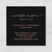 Abstract Roos Gold Glitter Black Visitekaartje (Achterkant)