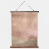 Abstract Roos Gold Iridescent geborsteld metaaleff Hangend Wandkleed (Voorkant)