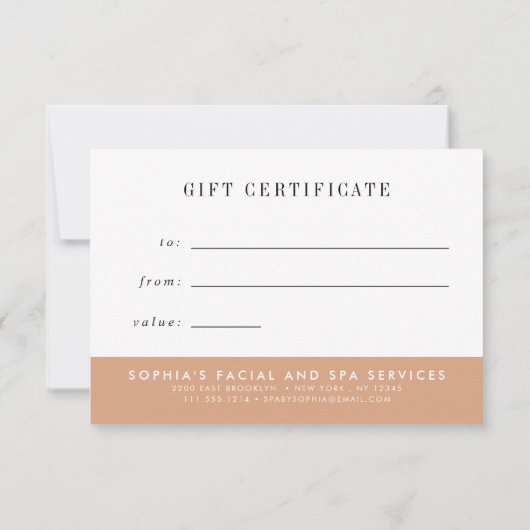 Abstract Roos Gold Marble Gift Certificate (Achterkant)