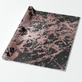 Abstract Roos Gold Marble Spark Urban Black White Cadeaupapier (Uitgerold)