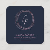 Abstract Roos Gold Modern Minimale Faux Vierkante Visitekaartje (Voorkant)