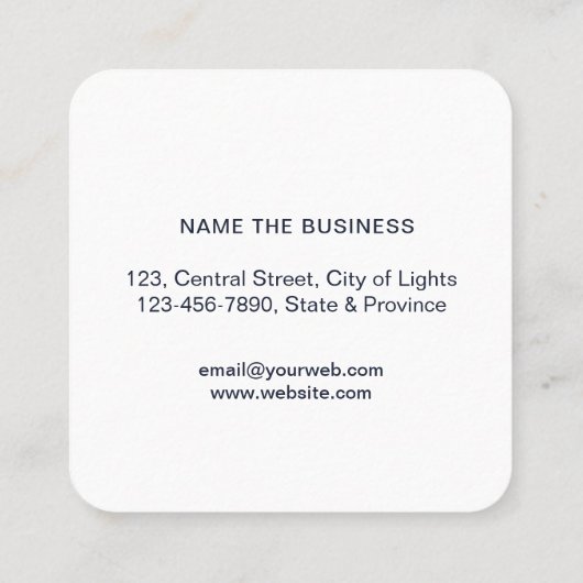 Abstract Roos Gold Modern Minimale Faux Vierkante Visitekaartje (Achterkant)