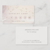 Abstract Roos Gold Paars Glitter 6 Punch Loyalty Visitekaartje (Voorkant / Achterkant)