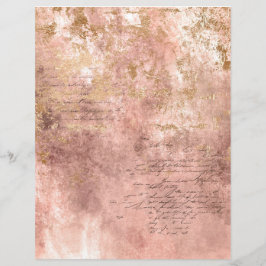 Abstract Roos Gold Textures Scrapbook Paper Sheet
