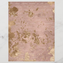 Abstract Roos Gold Textures Scrapbook Paper Sheet