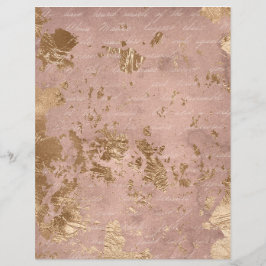 Abstract Roos Gold Textures Scrapbook Paper Sheet