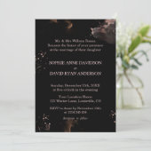 Abstract Roos Gold Washes Black Wedding Formal Kaart (Staand voorkant)