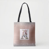 Abstract Roos Goud met gepersonaliseerd Monogram Tote Bag (Voorkant)