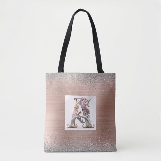 Abstract Roos Goud met gepersonaliseerd Monogram Tote Bag (Voorkant)