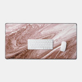 Abstract Roos Goud Wit Abstract Swirls Bureaumat (Keyboard & Muis)