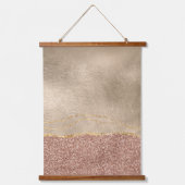 Abstract Roos Goudborsgeborsteld metalen glitter Hangend Wandkleed (Voorkant)