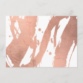 Abstract Roos Gouden Brushstrokes op Witte Nota Ka Notitiekaartje (Achterkant)