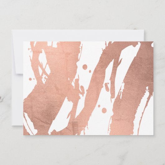 Abstract Roos Gouden Brushstrokes op Witte Nota Ka Notitiekaartje (Achterkant)