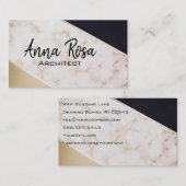 *~* Abstract Roos Gouden Folie Blush Roze Geometri Visitekaartje (Voorkant / Achterkant)