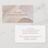 Abstract Roos Gouden Glitter Waterverf Huidverzorg Visitekaartje (Voorkant / Achterkant)