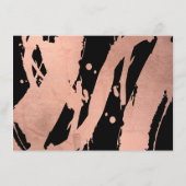 Abstract Roos gouden penseelstreken op Black Note  Notitiekaartje (Achterkant)