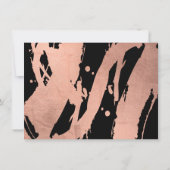 Abstract Roos gouden penseelstreken op Black Note Notitiekaartje (Achterkant)