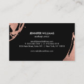 Abstract Roos Gouden penseelstreken op Zwart II Visitekaartje (Achterkant)