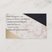 *~* Abstract Roos Goudfolie Geometrisch Blok Visitekaartje (Achterkant)