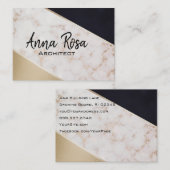 *~* Abstract Roos Goudfolie Geometrisch Kleurblok Visitekaartje (Voorkant / Achterkant)