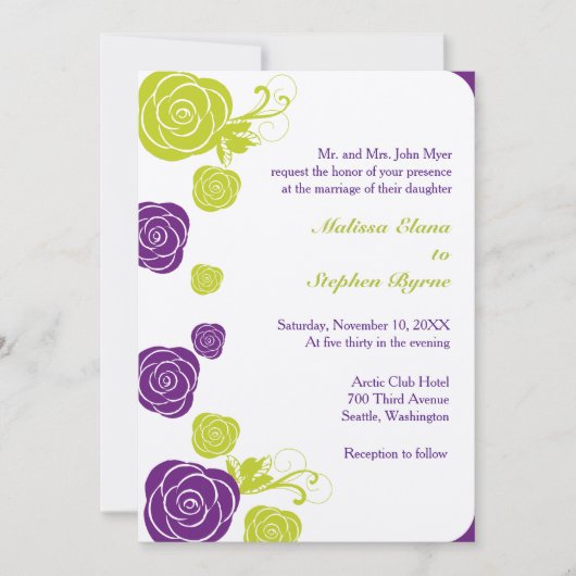 Abstract Roos grensuitnodiging Kaart (Voorkant)