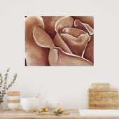 Abstract Roos in olie Poster (Keuken)
