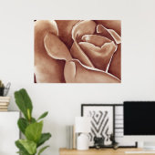 Abstract Roos in olie Poster (Thuiskantoor)